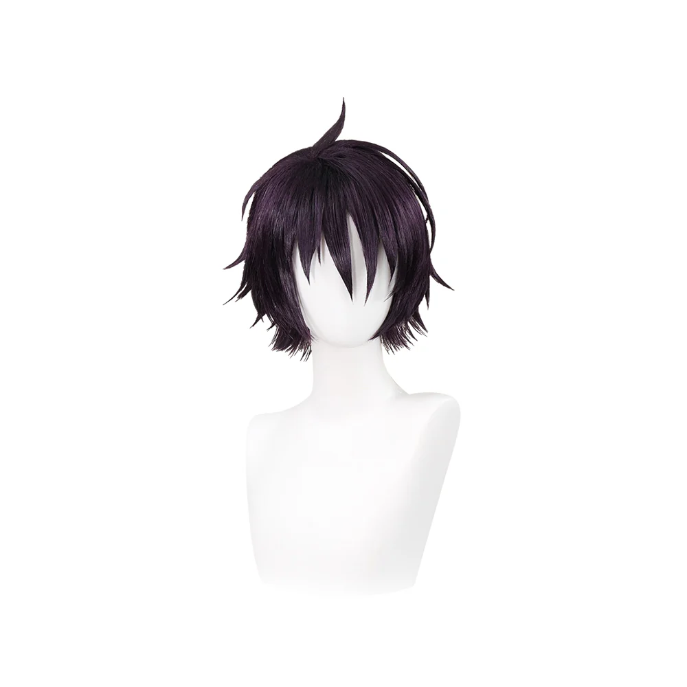 【Ready For Ship】DokiDoki Anime Cosplay Wig Short Straight Deep Purple Hair - Image 2