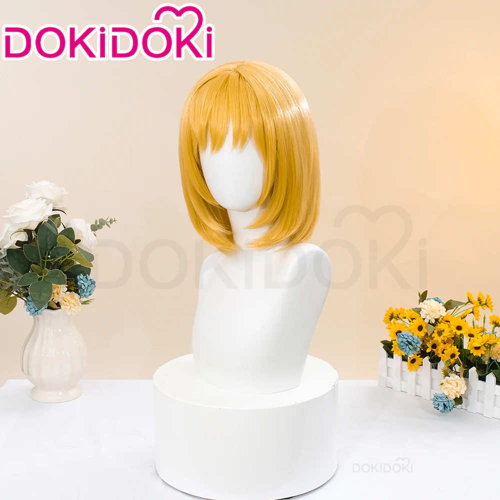 DokiDoki Anime Cosplay Wig Short Straight Gold Hair - Image 2