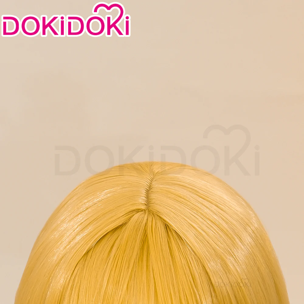 DokiDoki Anime Cosplay Wig Short Straight Gold Hair - Image 4