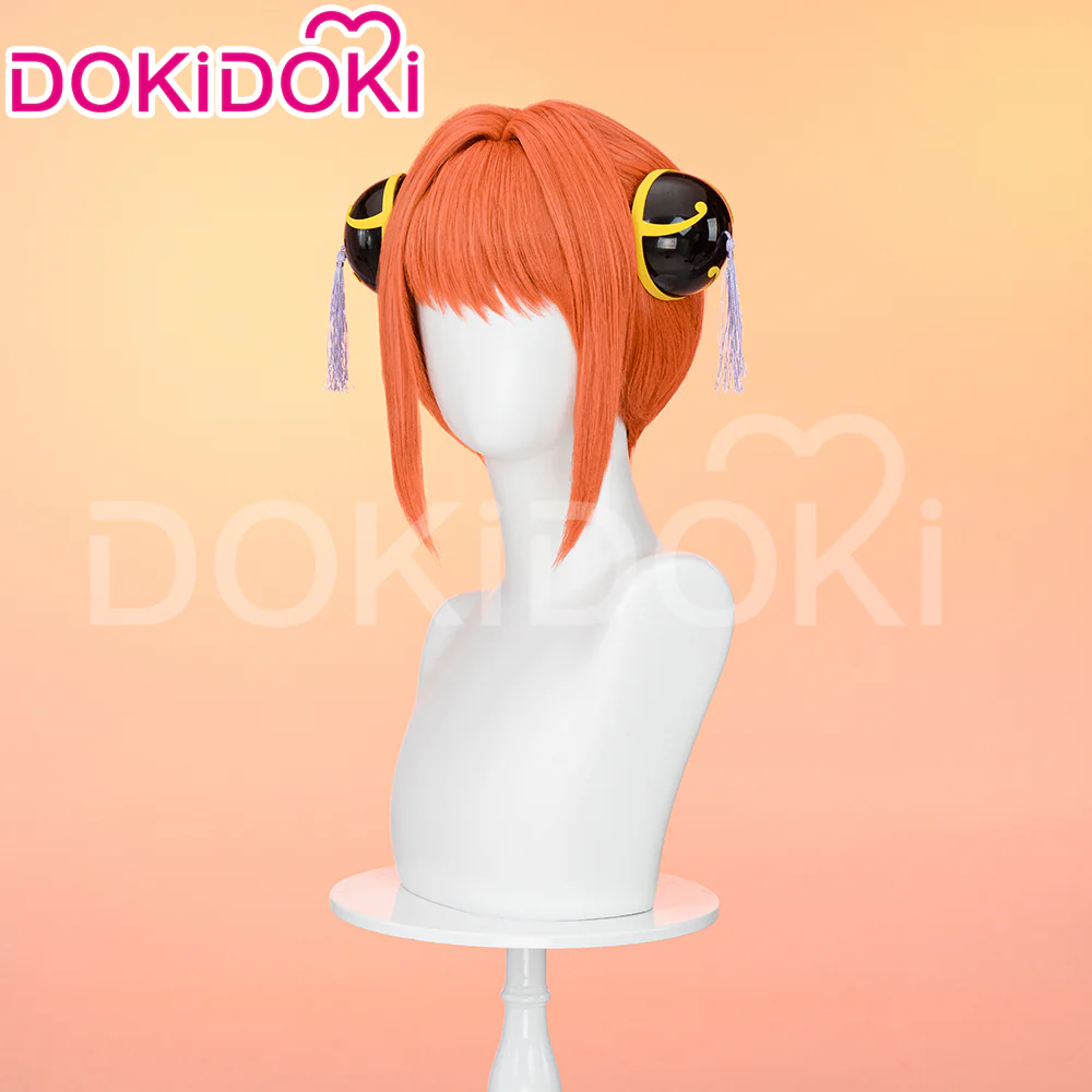 DokiDoki Anime Cosplay Wig Short Straight Orange Hair - Image 3