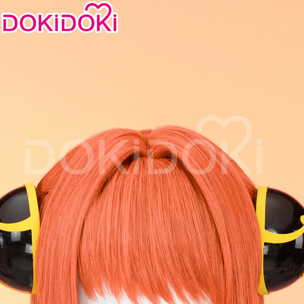 DokiDoki Anime Cosplay Wig Short Straight Orange Hair - Image 4