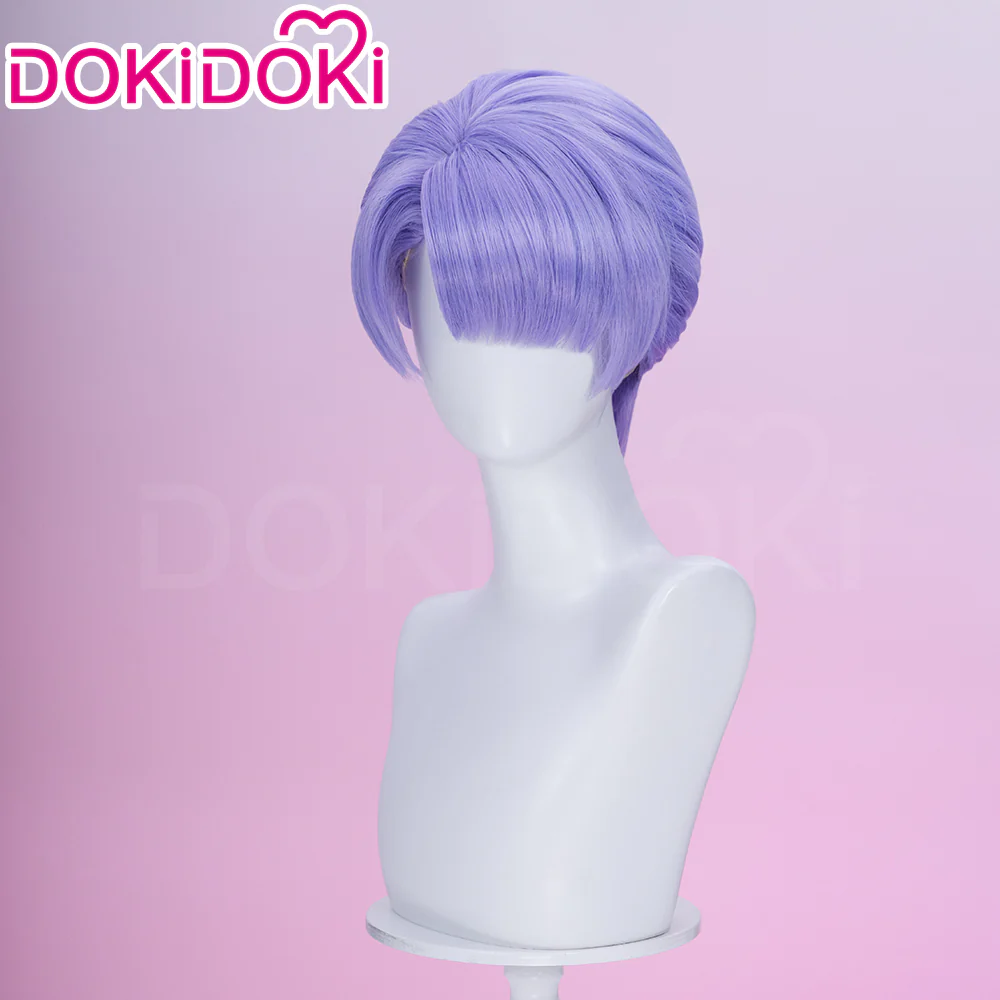 【Ready For Ship】DokiDoki Anime Cosplay Wig Short Straight Purple Hair - Image 3