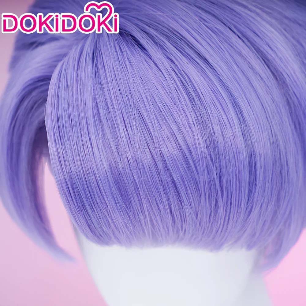 【Ready For Ship】DokiDoki Anime Cosplay Wig Short Straight Purple Hair - Image 4