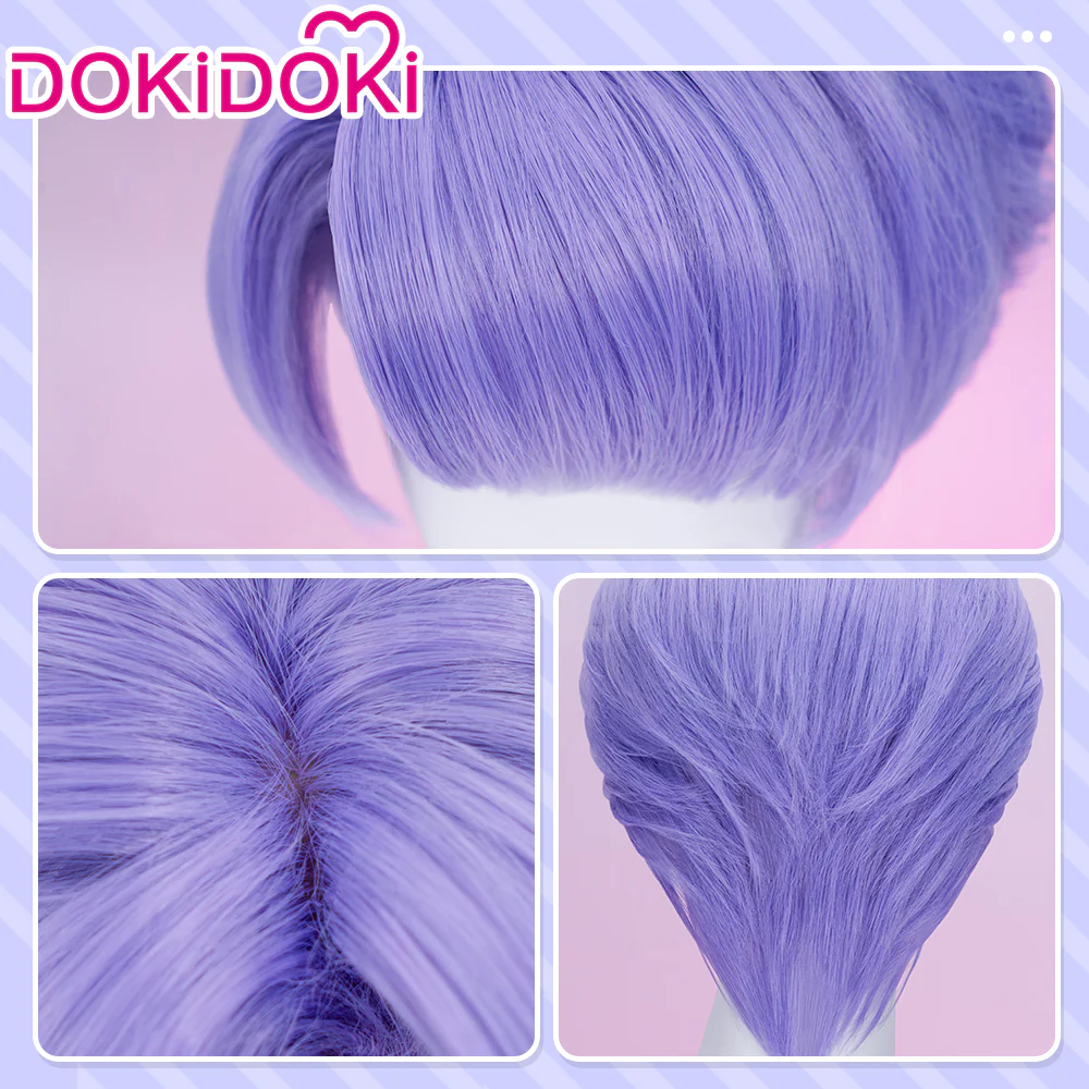 【Ready For Ship】DokiDoki Anime Cosplay Wig Short Straight Purple Hair - Image 5