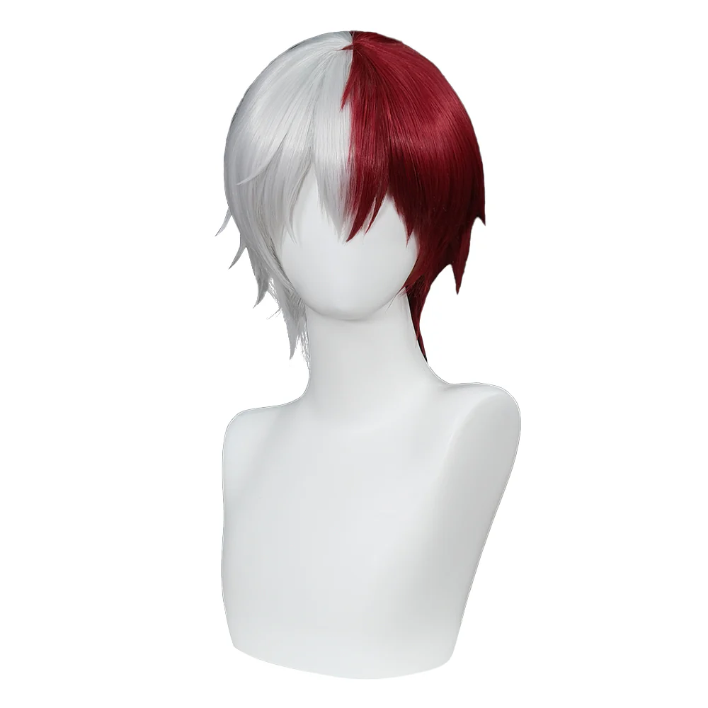 【Ready For Ship】DokiDoki Anime Cosplay Wig Short Straight Red White Hair - Image 5