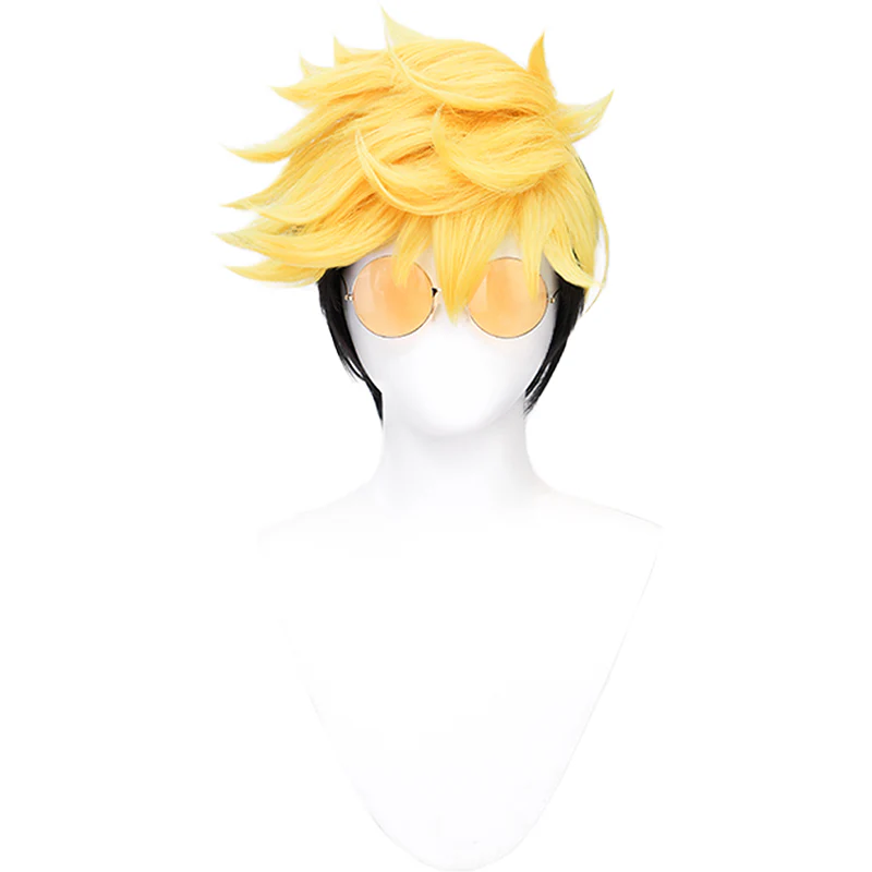 【Ready For Ship】DokiDoki Anime Cosplay Wig Short Yellow Hair / Glasses - Image 3