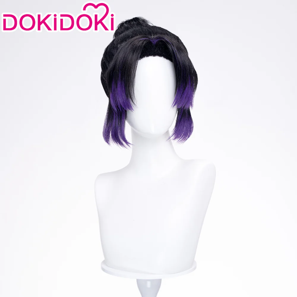 【Ready For Ship】DokiDoki Anime Cosplay Wig Women Black Purple synthetic Hair Halloween - Image 3