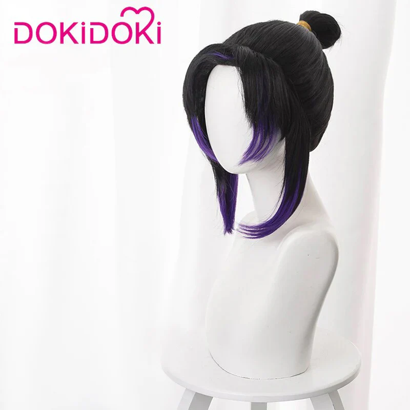 【Ready For Ship】DokiDoki Anime Cosplay Wig Black Purple Synthetic Hair Halloween - Image 4
