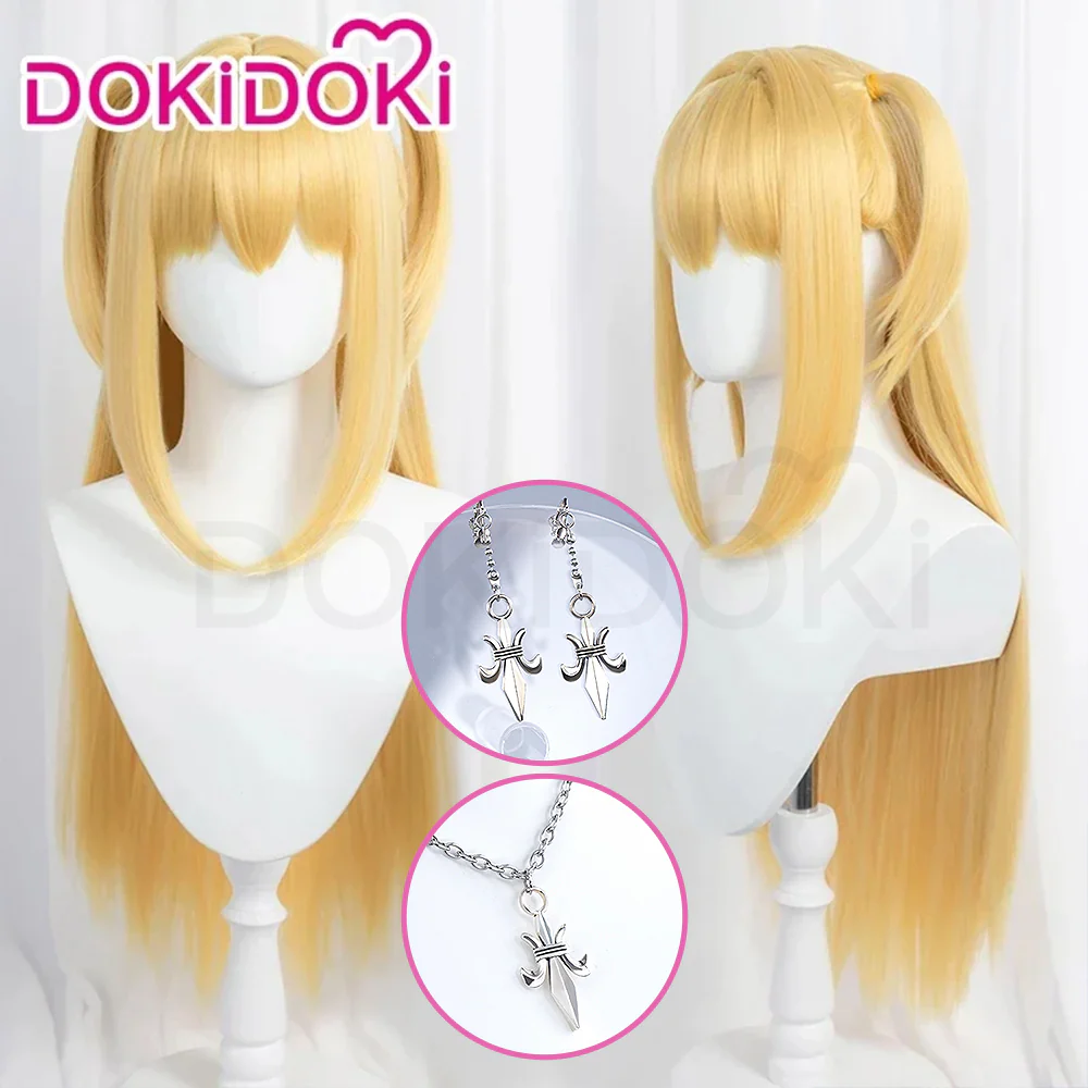 【Ready For Ship】DokiDoki Anime Cosplay Wig / Earring / Necklace Women Golden Long Hair Halloween