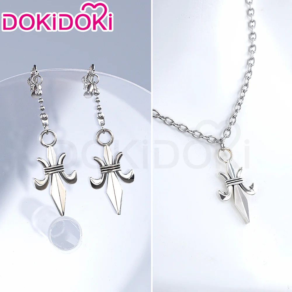 【Ready For Ship】DokiDoki Anime Cosplay Wig / Earring / Necklace Women Golden Long Hair Halloween - Image 8