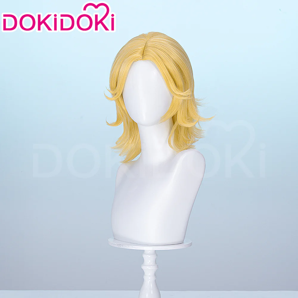 DokiDoki Anime Cosplay Wig Yellow Medium-Length Hair - Image 4