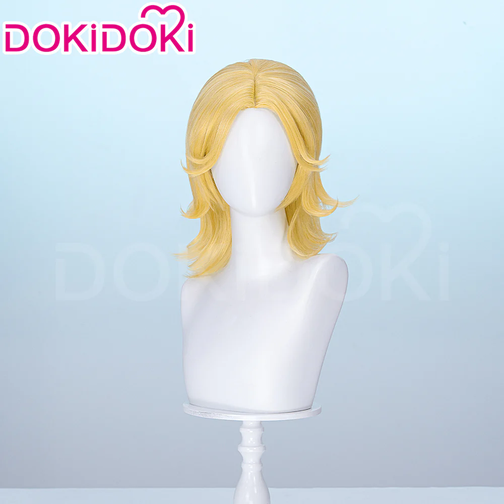 DokiDoki Anime Cosplay Wig Yellow Medium-Length Hair - Image 5