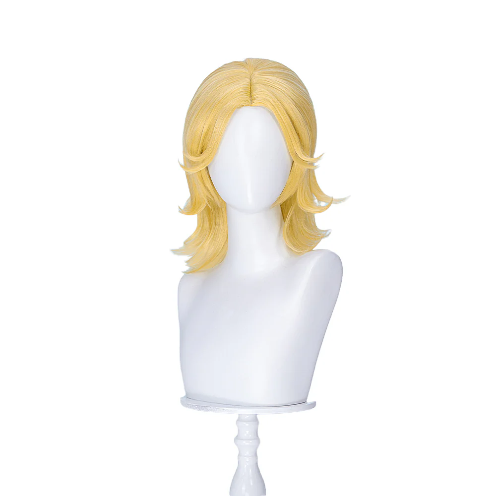 DokiDoki Anime Cosplay Wig Yellow Medium-Length Hair - Image 7