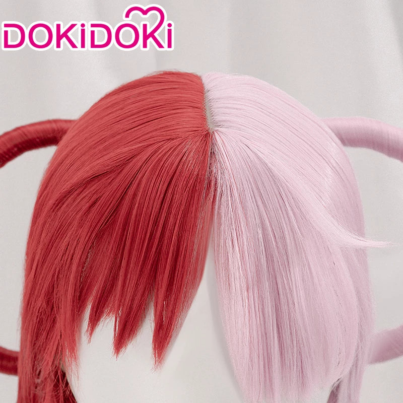 【Ready For Ship】DokiDoki Anime  Cosplay Women White Long Wig Cosplay Red Pink Hair - Image 3