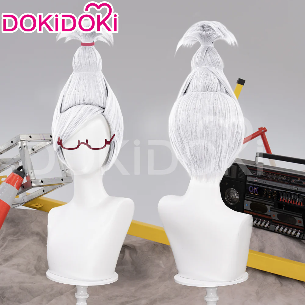 【Partially Ready For Ship】DokiDoki Anime DDD Cosplay Wig / Glasses / Eyepatch / Earrings  Long Straight White Hair - Image 2