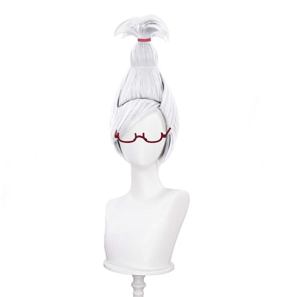 【Partially Ready For Ship】DokiDoki Anime DDD Cosplay Wig / Glasses / Eyepatch / Earrings  Long Straight White Hair - Image 6