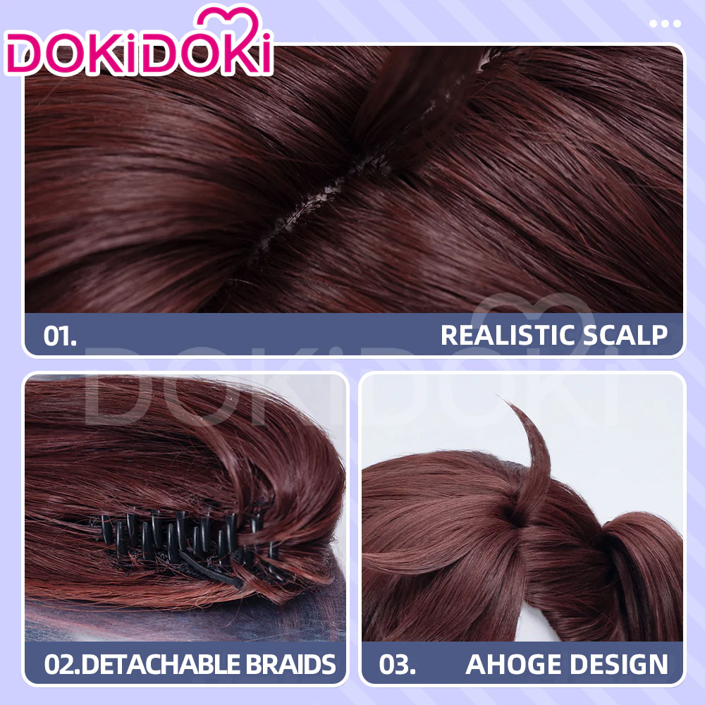 【Ready For Ship】DokiDoki Anime DDD Cosplay Wig Women Brown Short Twintails Maid  Hair - Image 4