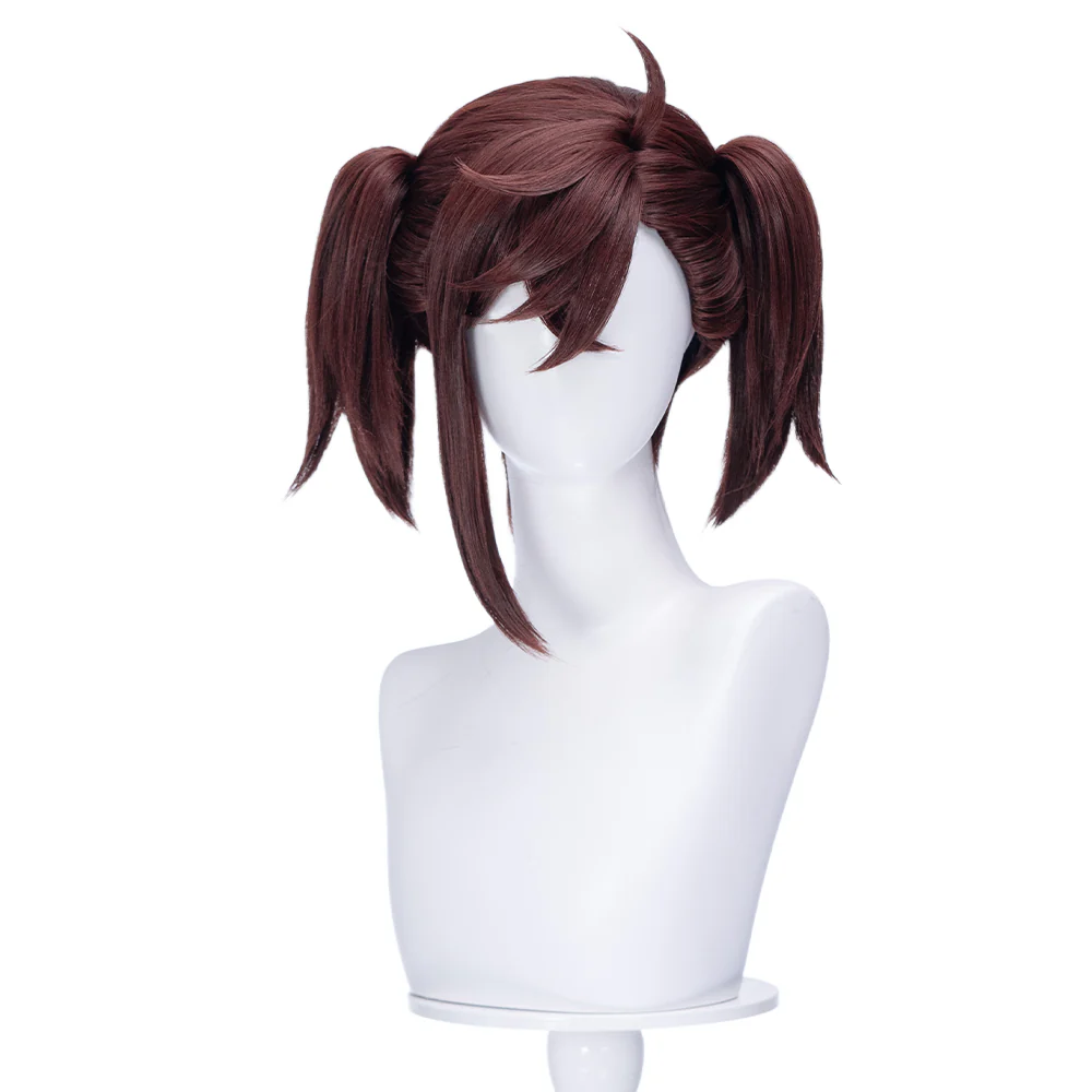 【Ready For Ship】DokiDoki Anime DDD Cosplay Wig Women Brown Short Twintails Maid  Hair - Image 5