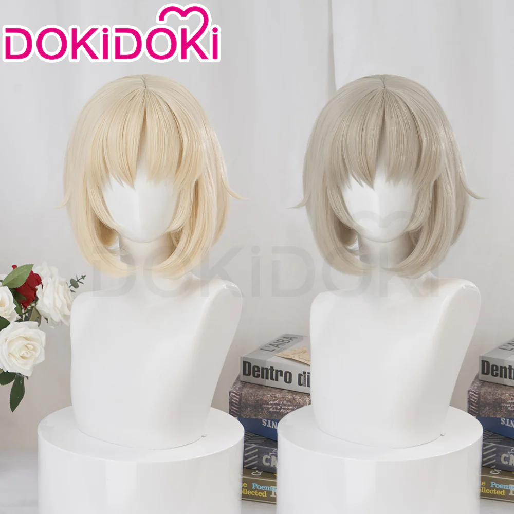 【Ready For Ship】DokiDoki Anime Delicious in Dungeon Cosplay Falin Wig Short Off-White/ Grey Wig Dungeon Meshi