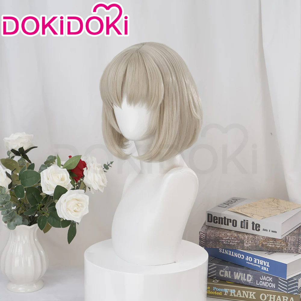 【Ready For Ship】DokiDoki Anime Delicious in Dungeon Cosplay Falin Wig Short Off-White/ Grey Wig Dungeon Meshi - Image 8