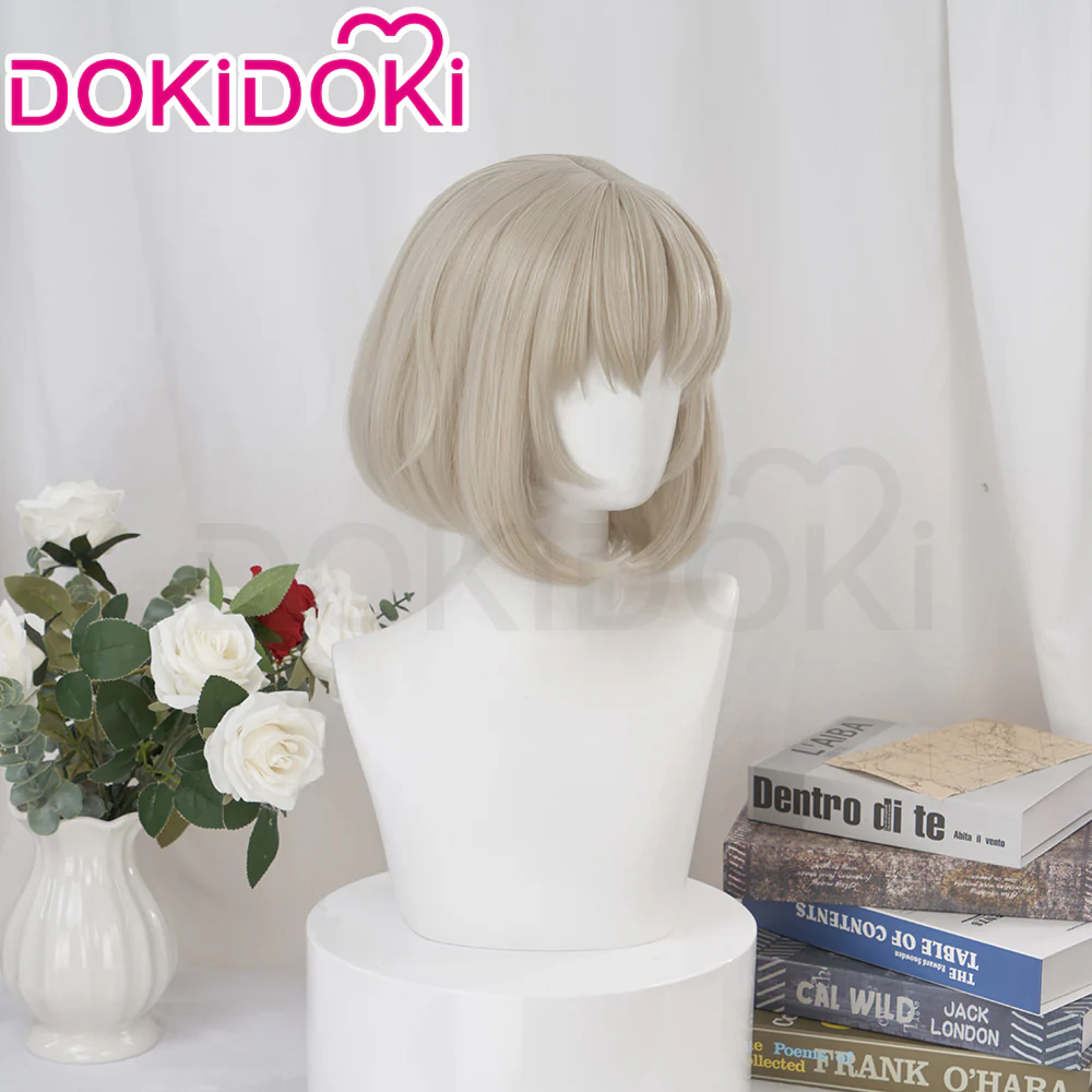 【Ready For Ship】DokiDoki Anime Delicious in Dungeon Cosplay Falin Wig Short Off-White/ Grey Wig Dungeon Meshi - Image 9