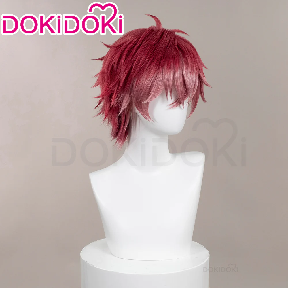【Ready For Ship】DokiDoki Game Diabolik Lovers Cosplay Sakamaki Ayato Wig Short Straight Red Pink Hair - Image 2