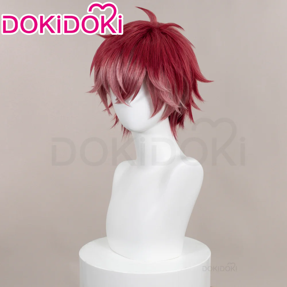 【Ready For Ship】DokiDoki Game Diabolik Lovers Cosplay Sakamaki Ayato Wig Short Straight Red Pink Hair - Image 3