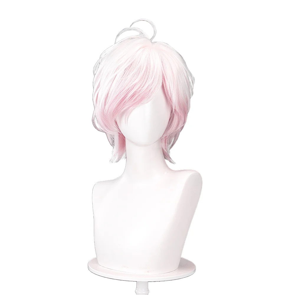 【Ready For Ship】DokiDoki Anime Diabolik Lovers Cosplay Sakamaki Subaru Wig Short Straight White Pink Hair - Image 5