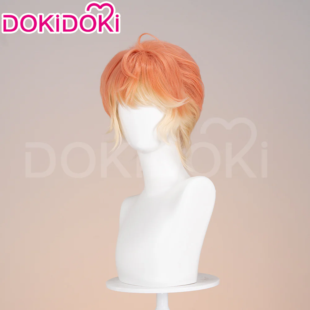 【Ready For Ship】DokiDoki Game Anime Diabolik Lovers Cosplay Shu Sakamaki Wig Short Straight Orange Yellow Hair - Image 3
