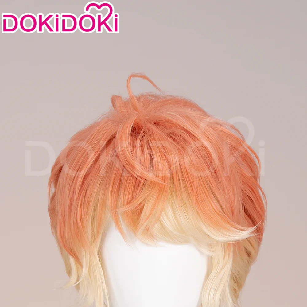 【Ready For Ship】DokiDoki Game Anime Diabolik Lovers Cosplay Shu Sakamaki Wig Short Straight Orange Yellow Hair - Image 4