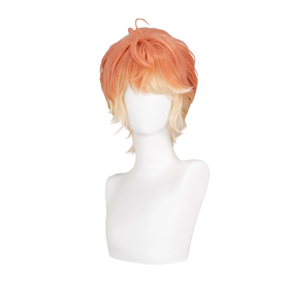 【Ready For Ship】DokiDoki Game Anime Diabolik Lovers Cosplay Shu Sakamaki Wig Short Straight Orange Yellow Hair - Image 5