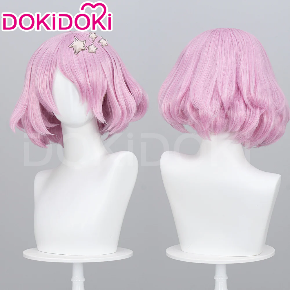 【Ready For Ship】DokiDoki Anime   Cosplay  Wig Short Curly Pink Hair