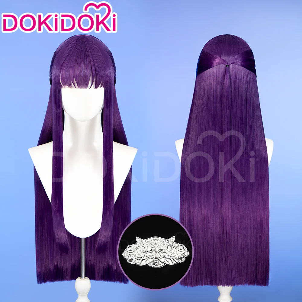【Partial Ready For Ship】DokiDoki Anime Cosplay Wig / Accessory / Bracelets Long Purple Straight Hair - Image 2
