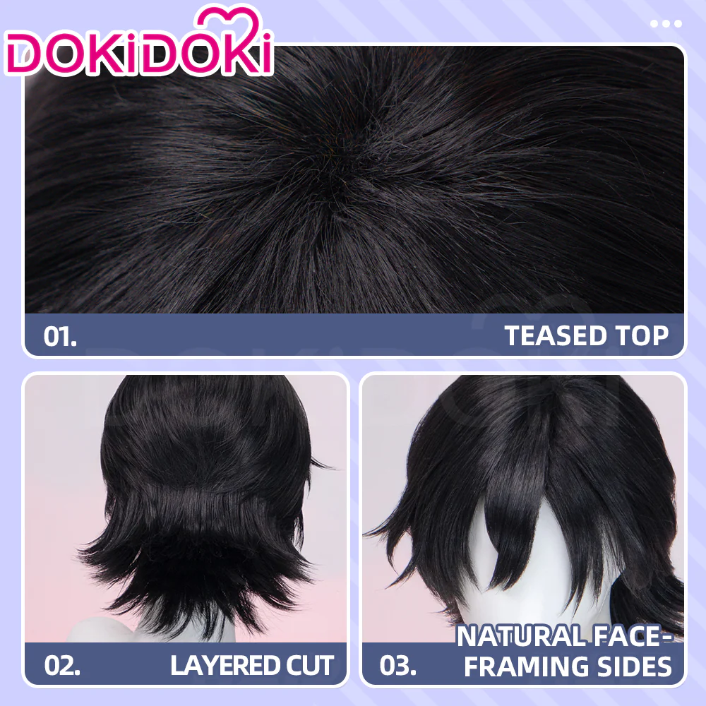 【Ready For Ship】DokiDoki Anime GACHIAKUTA Cosplay Follo Tunito Wig Short Black Hair - Image 4