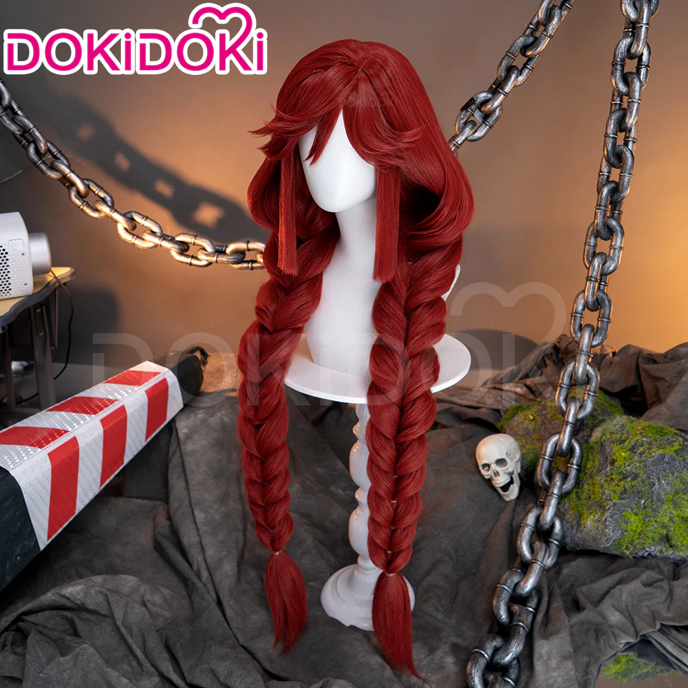 DokiDoki Anime GACHIAKUTA Cosplay Riyo Reaper Wig Long Red Hair Fishtail Braid - Image 11