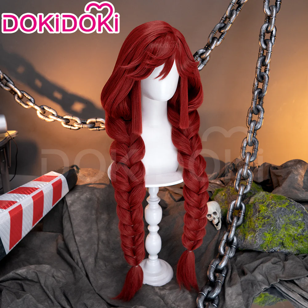 DokiDoki Anime GACHIAKUTA Cosplay Riyo Reaper Wig Long Red Hair Fishtail Braid - Image 12