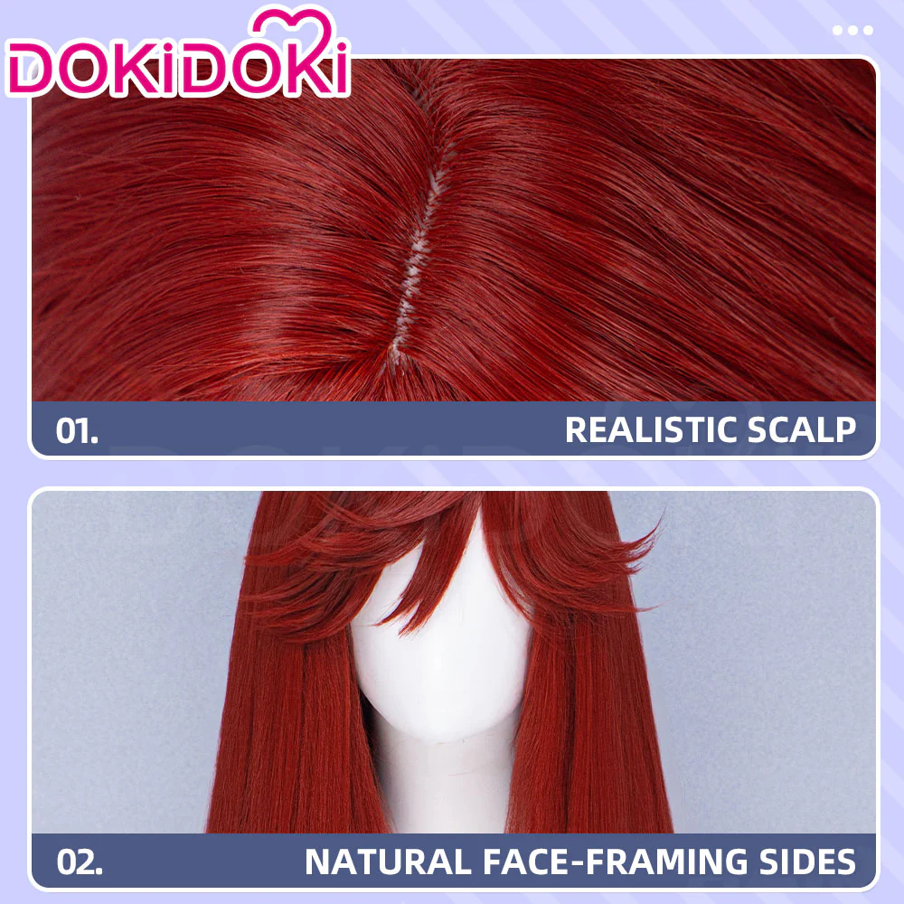 DokiDoki Anime GACHIAKUTA Cosplay Riyo Reaper Wig Long Red Hair Fishtail Braid - Image 18