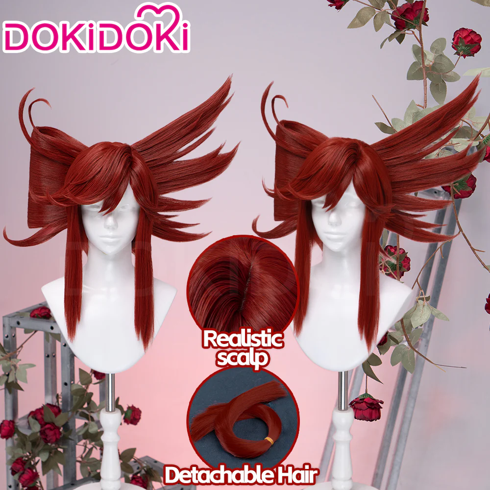 DokiDoki Anime GACHIAKUTA Cosplay Riyo Reaper Wig Long Red Hair Fishtail Braid - Image 2