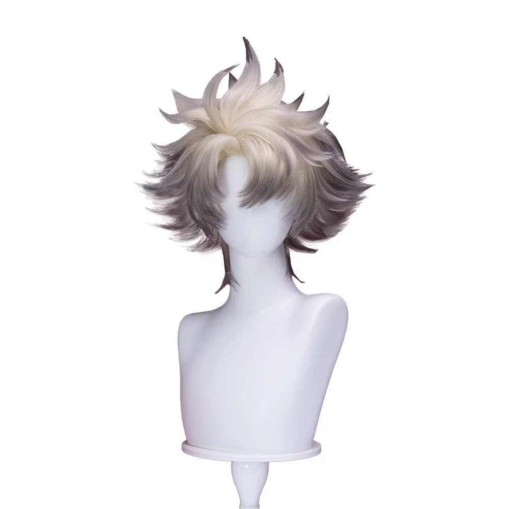 【Ready For Ship】DokiDoki Anime GACHIAKUTA Cosplay Rudo Surebrec Wig Short White Black Hair - Image 5