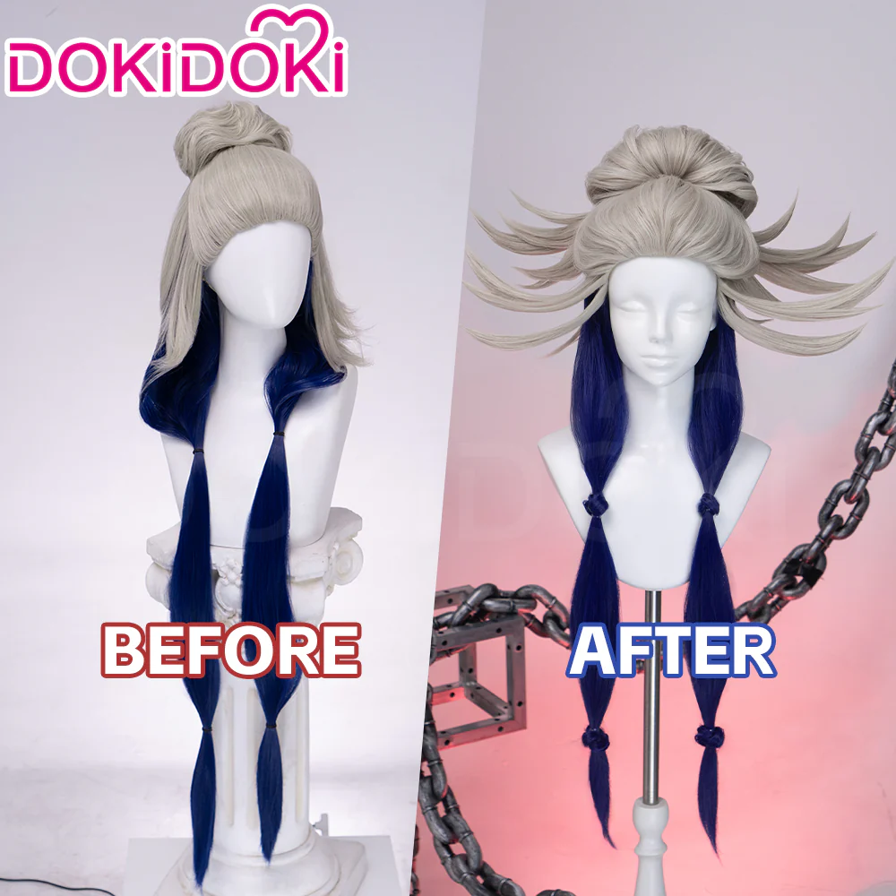 DokiDoki Anime GACHIAKUTA Cosplay Tamsy Caines Wig Long Blond Navy Blue Hair - Image 2