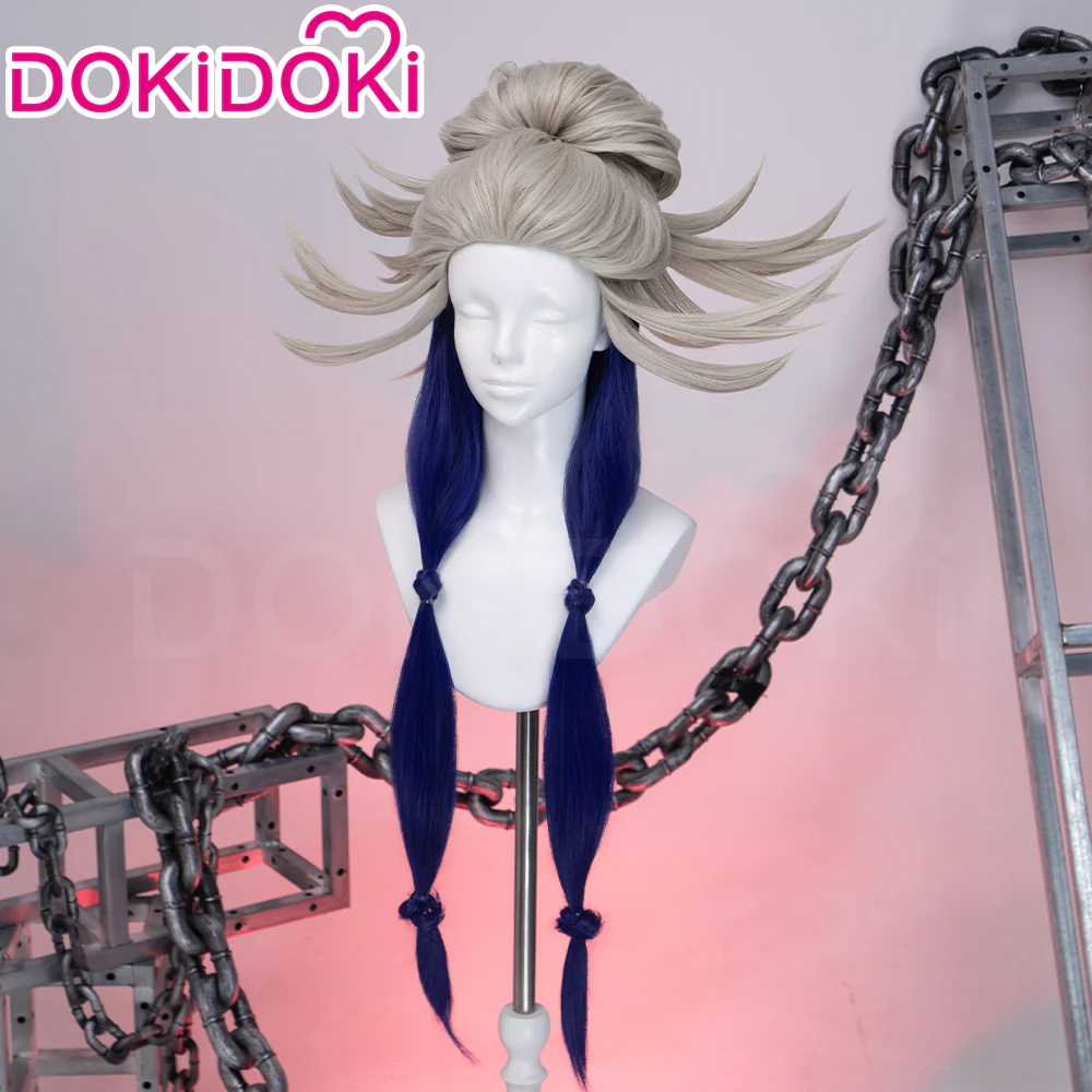 DokiDoki Anime GACHIAKUTA Cosplay Tamsy Caines Wig Long Blond Navy Blue Hair - Image 3