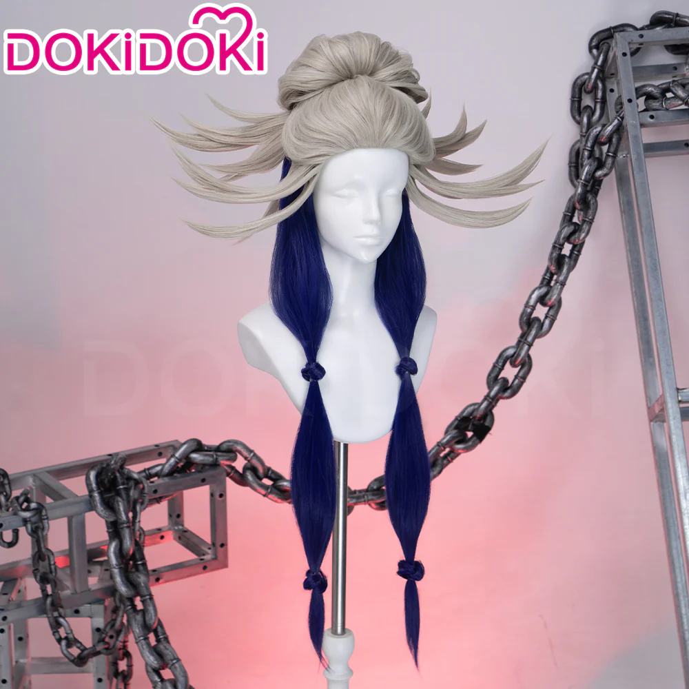 DokiDoki Anime GACHIAKUTA Cosplay Tamsy Caines Wig Long Blond Navy Blue Hair - Image 4