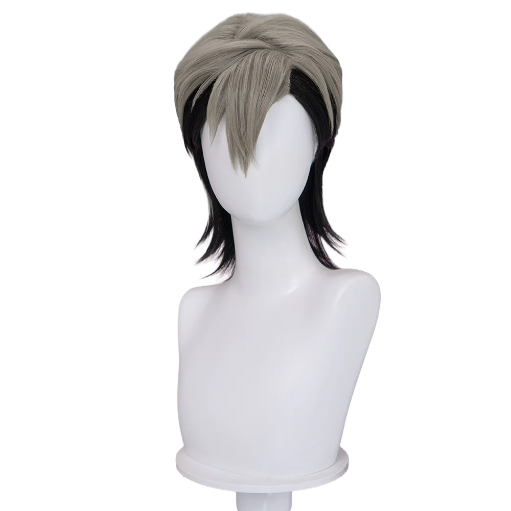 【Partially Ready For Ship】【Front Lace】DokiDoki Anime GACHIAKUTA Cosplay Zanka Nijiku Wig / Mask Short Dark Brown Black Hair Mullet - Image 13