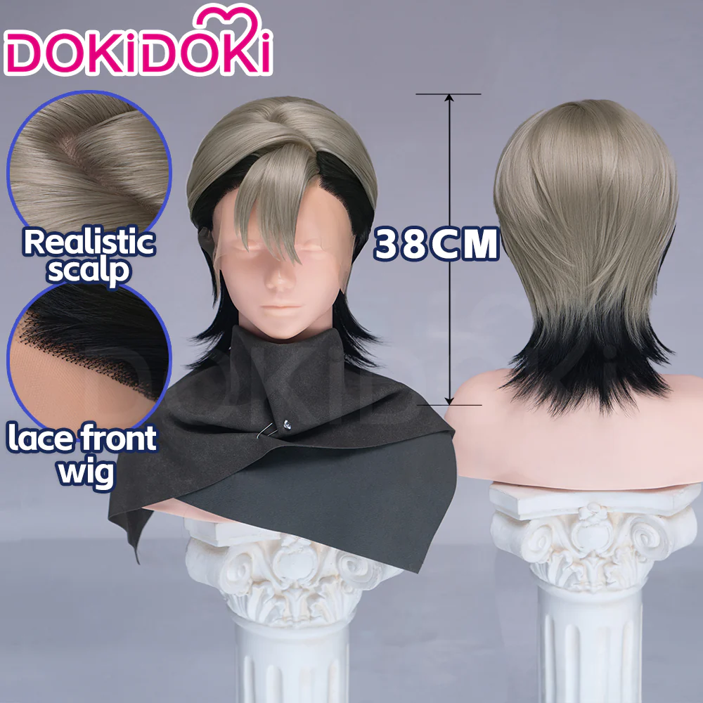 【Partially Ready For Ship】【Front Lace】DokiDoki Anime GACHIAKUTA Cosplay Zanka Nijiku Wig / Mask Short Dark Brown Black Hair Mullet - Image 14