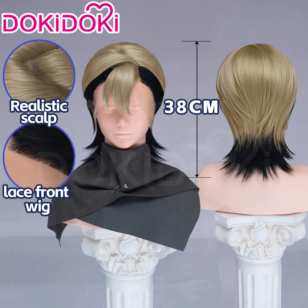 【Partially Ready For Ship】【Front Lace】DokiDoki Anime GACHIAKUTA Cosplay Zanka Nijiku Wig / Mask Short Dark Brown Black Hair Mullet - Image 15