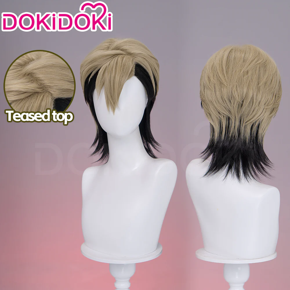 【Partially Ready For Ship】【Front Lace】DokiDoki Anime GACHIAKUTA Cosplay Zanka Nijiku Wig / Mask Short Dark Brown Black Hair Mullet - Image 4