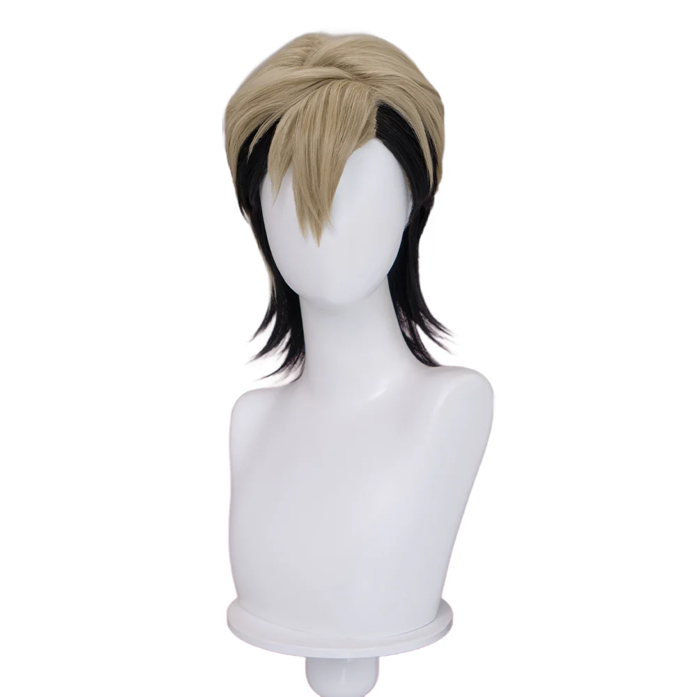 【Partially Ready For Ship】【Front Lace】DokiDoki Anime GACHIAKUTA Cosplay Zanka Nijiku Wig / Mask Short Dark Brown Black Hair Mullet - Image 8
