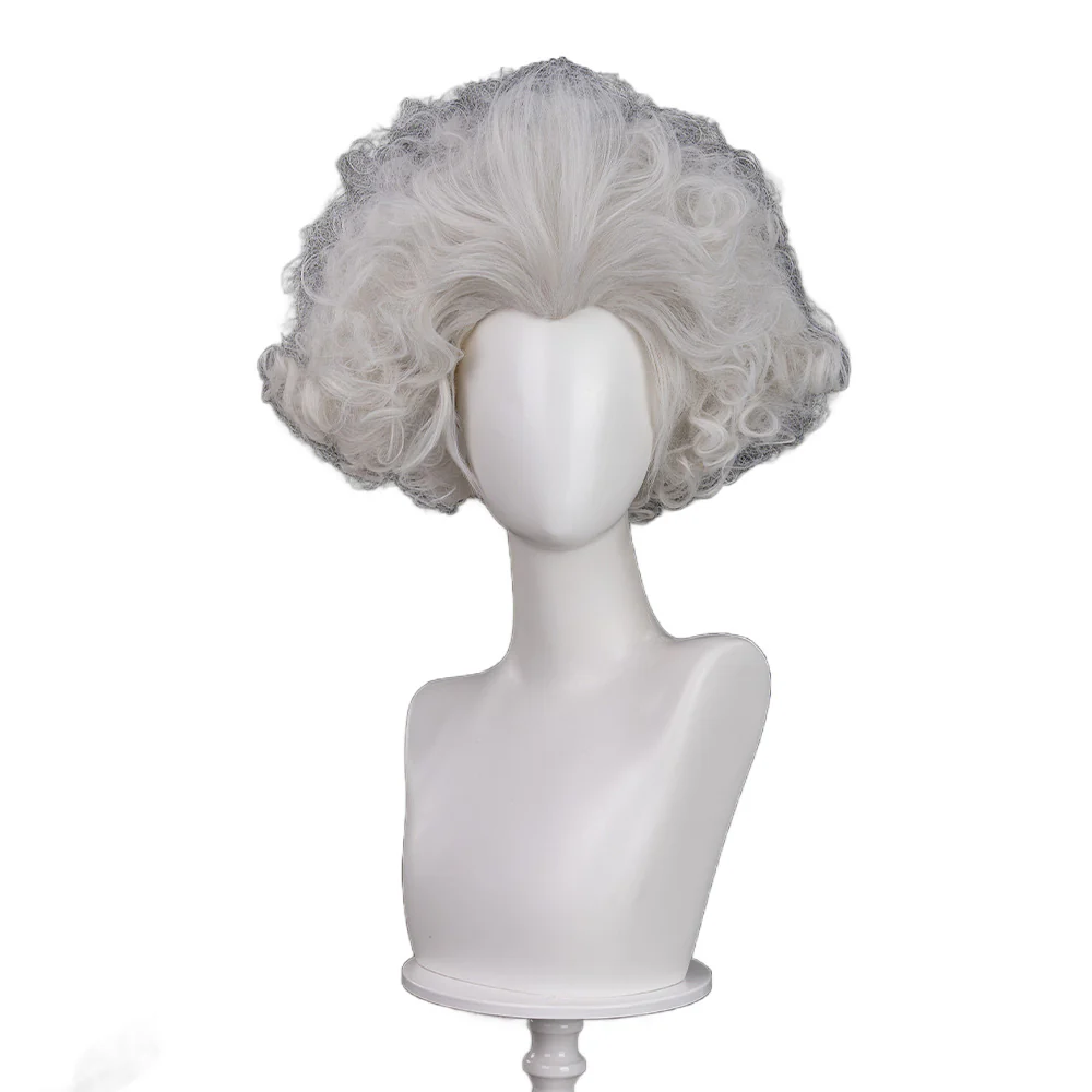 DokiDoki Anime Game Cosplay Wig Short Curly Silver Hair - Image 5