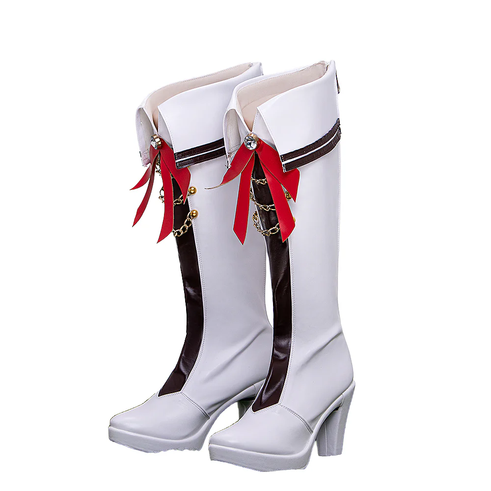 【Partially Ready For Ship】DokiDoki Anime Game Cosplay Women Shoes White Red Black Boots - Image 5