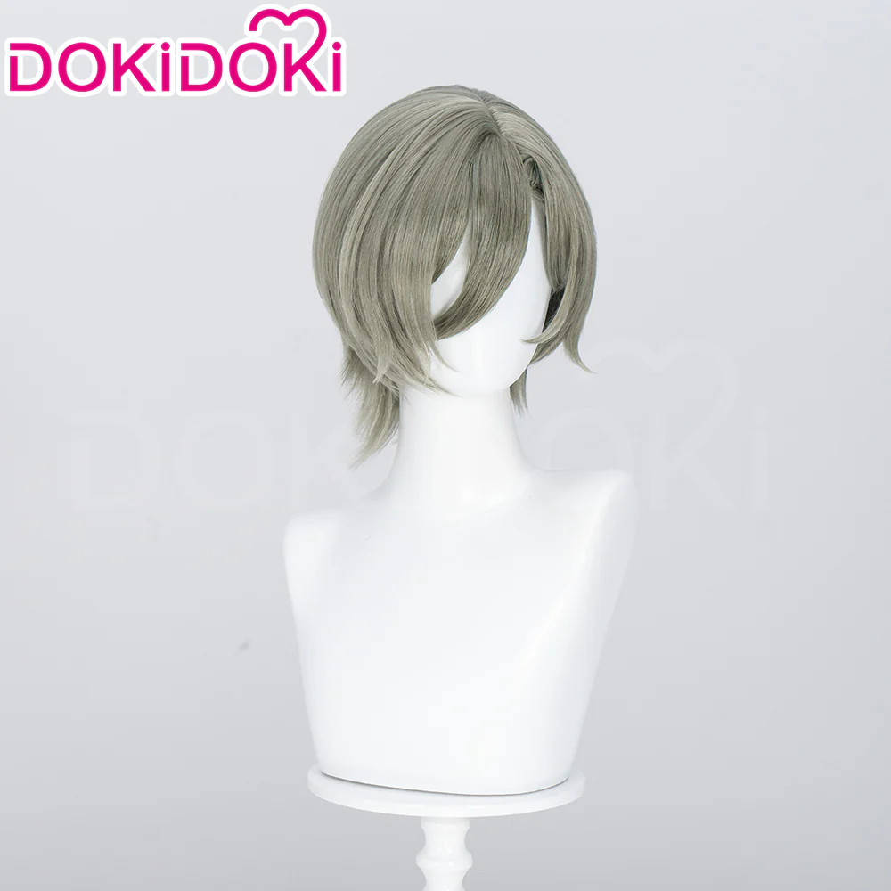 【Ready For Ship】DokiDoki Anime GIRLS BAND CRY Cosplay Rupa Wig Short Straight Gray Olive Hair GBC - Image 2